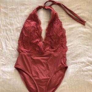 Mauve colored one piece swimsuit size M.